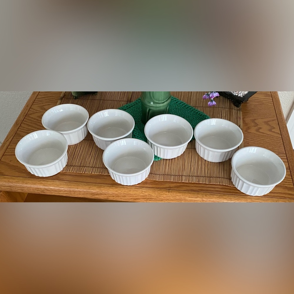 Corningware French White Stoneware Ramekins 7 piece